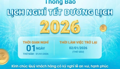 THÔNG BÁO LỊCH NGHỈ TẾT DƯƠNG LỊCH 2026